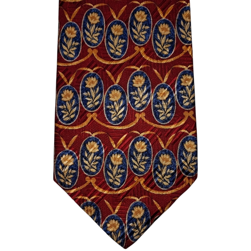 Robert Talbott Best Of Class Silk Necktie Men's Burgundy Floral Designer Tie EUC